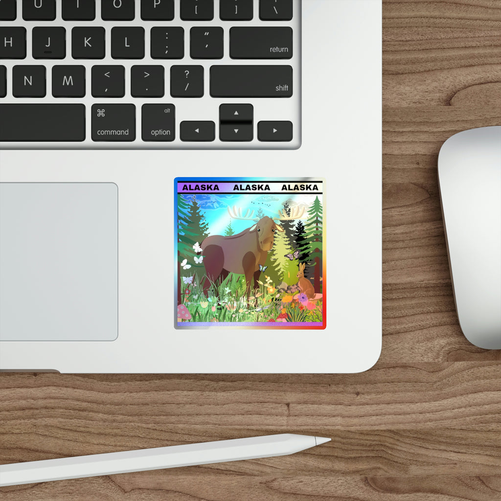 ALASKA Moose - Holographic Die-cut Stickers