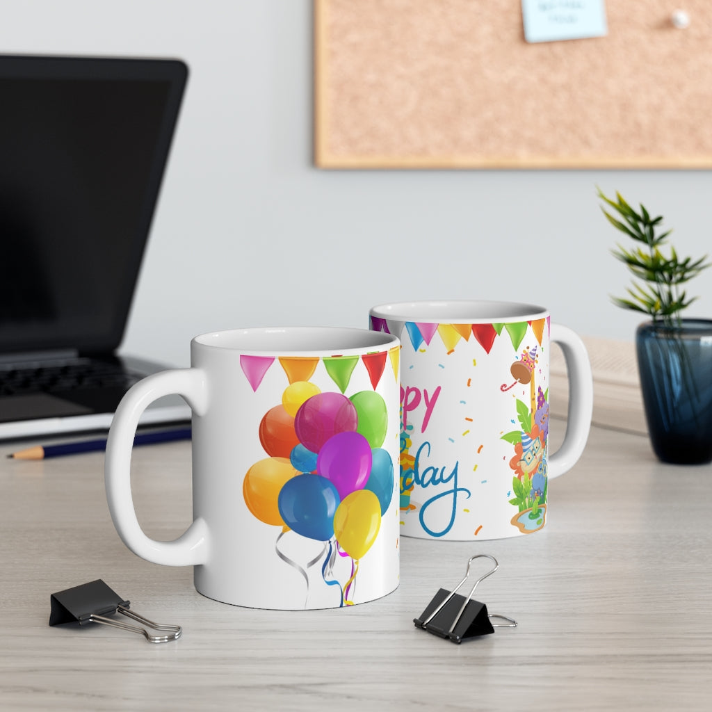 Happy Birthday Festive  - Ceramic Mug 11oz | Fun Coffee Mug | Happy Birthday Coffee Mug | Best Birthday Gift