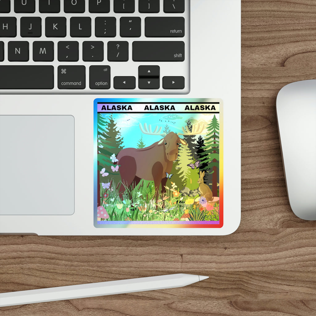 ALASKA Moose - Holographic Die-cut Stickers