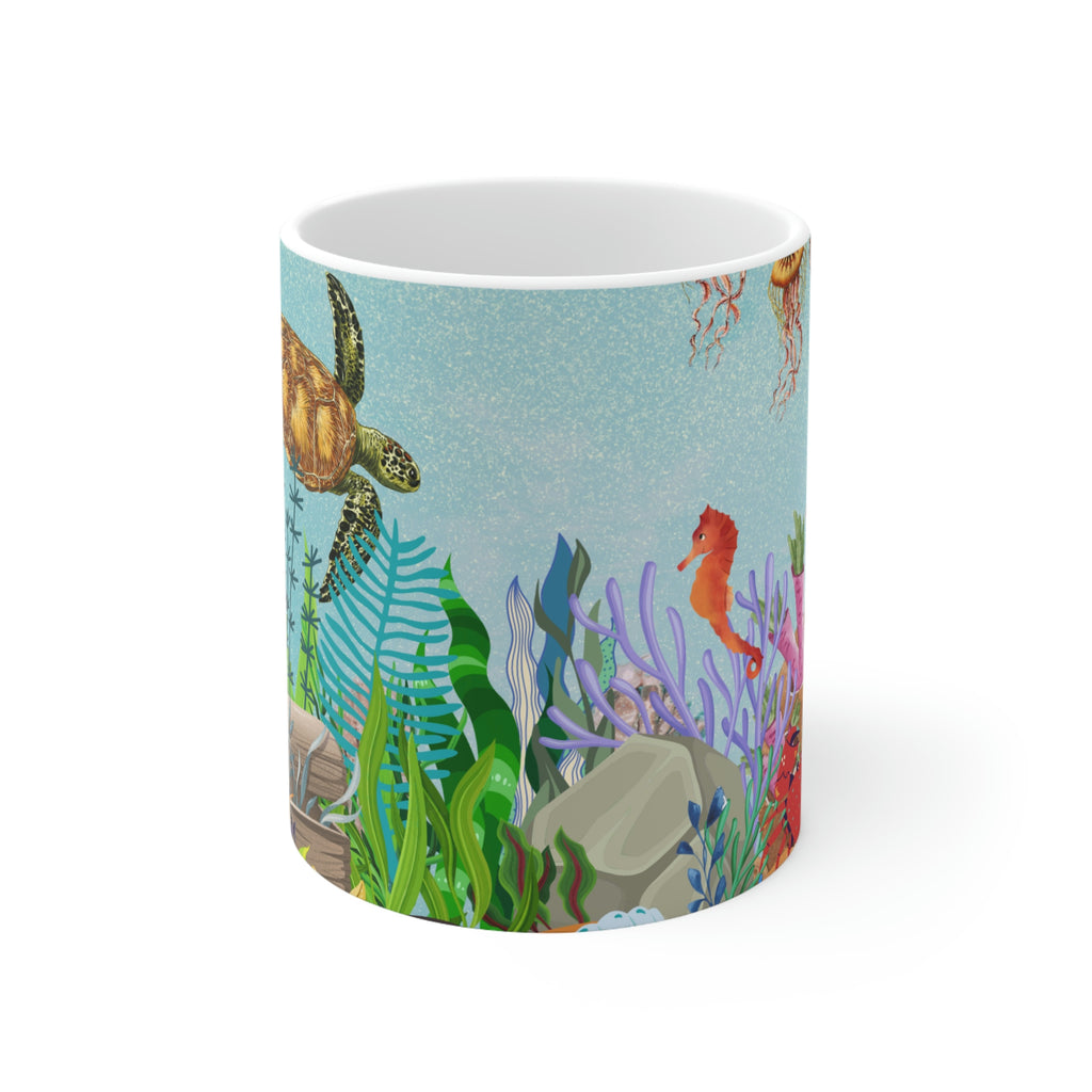 Sea Floor Seascape (White) -  Ceramic Mug 11oz |