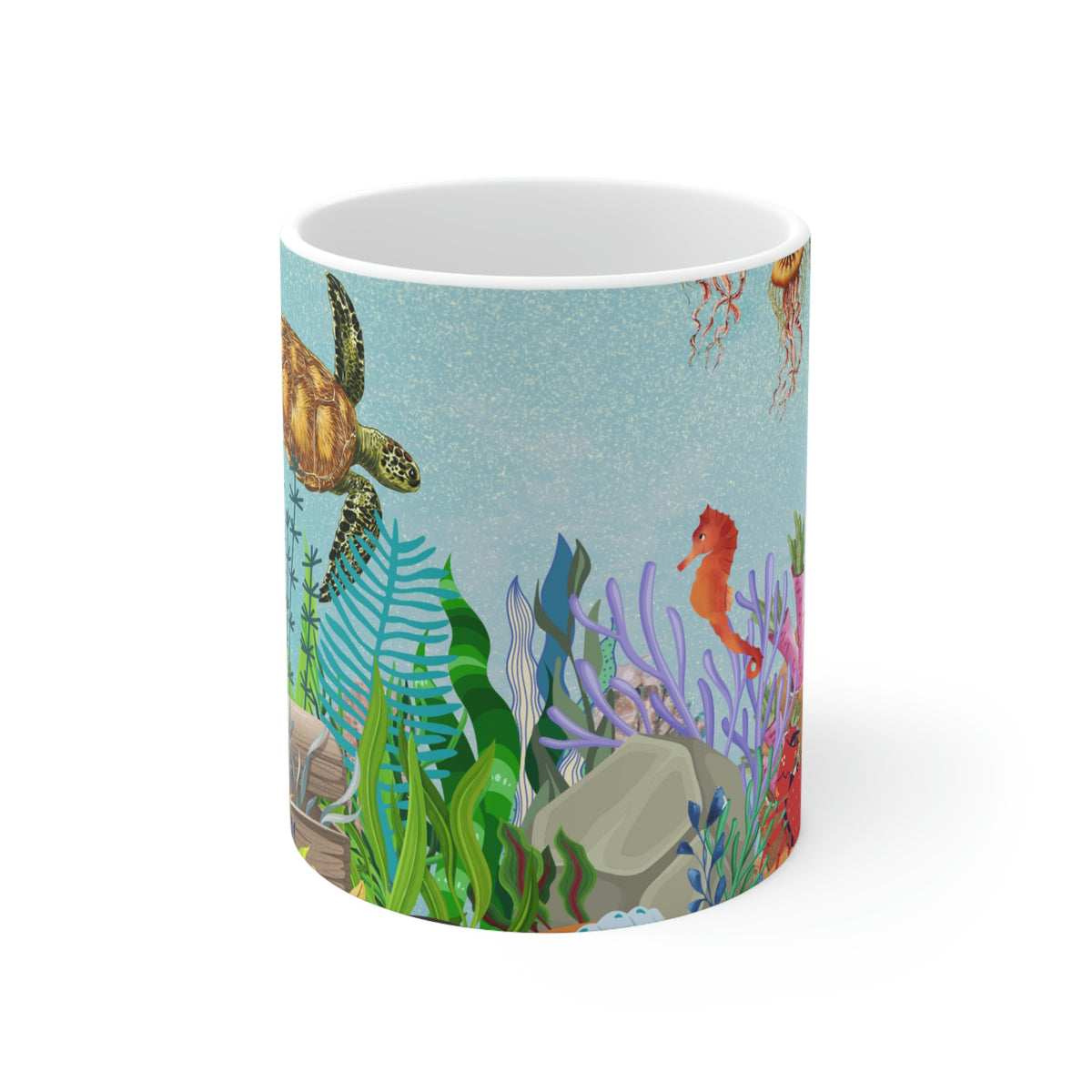 Sea Floor Seascape (White) -  Ceramic Mug 11oz |