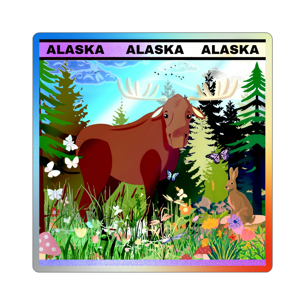 ALASKA Moose - Holographic Die-cut Stickers