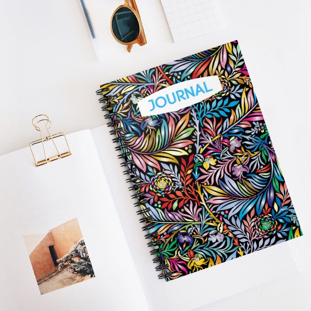 Bohemian Style Journal- Spiral Notebook - Ruled Line Journal - 118 pages (59 sheets)