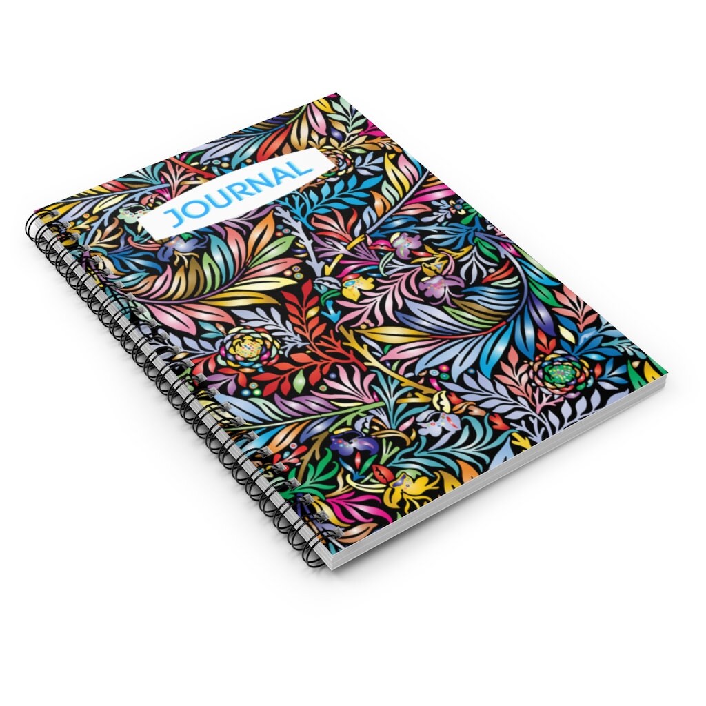 Bohemian Style Journal- Spiral Notebook - Ruled Line Journal - 118 pages (59 sheets)