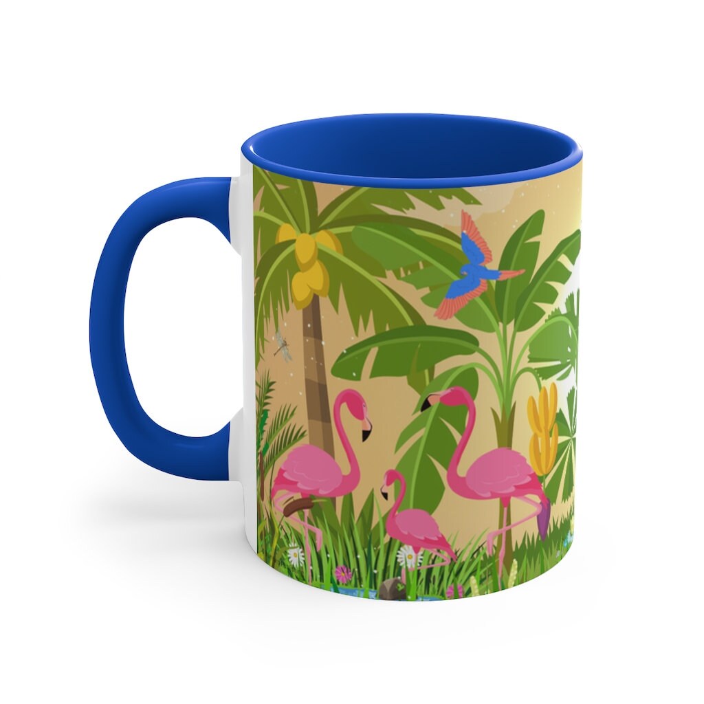 Pink  Flamingos 11oz {Navy Blue/Red/Pink/Green}  | Flamingo Coffee Mug | Wildlife Coffee Mug