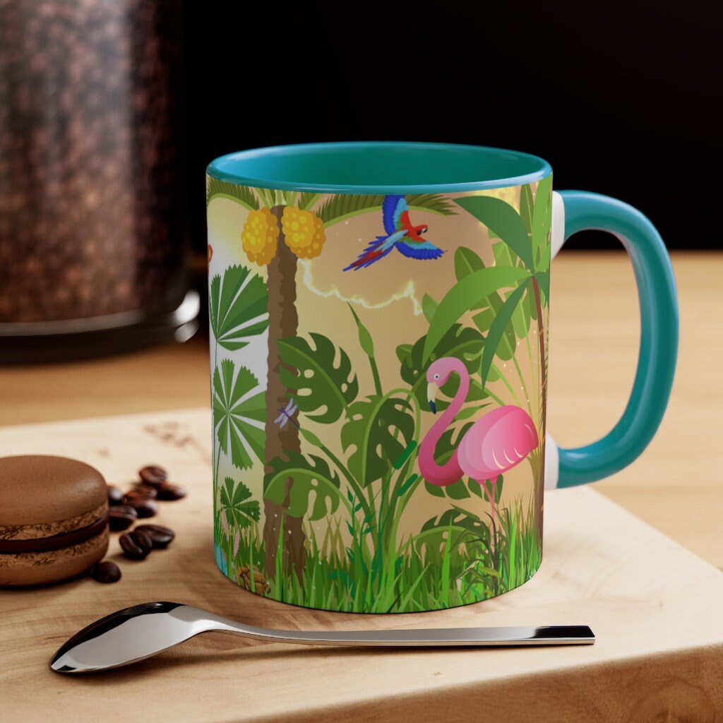 Pink  Flamingos 11oz {Navy Blue/Red/Pink/Green}  | Flamingo Coffee Mug | Wildlife Coffee Mug