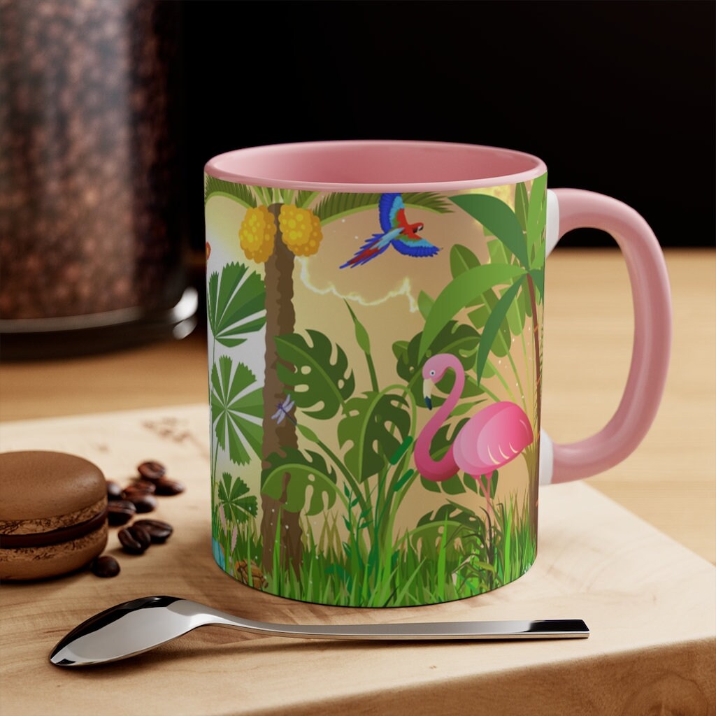 Pink  Flamingos 11oz {Navy Blue/Red/Pink/Green}  | Flamingo Coffee Mug | Wildlife Coffee Mug