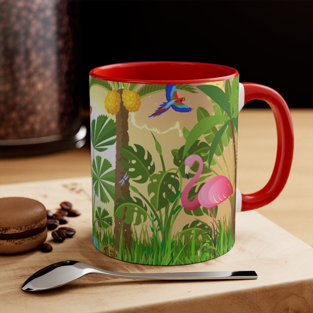 Pink  Flamingos 11oz {Navy Blue/Red/Pink/Green}  | Flamingo Coffee Mug | Wildlife Coffee Mug