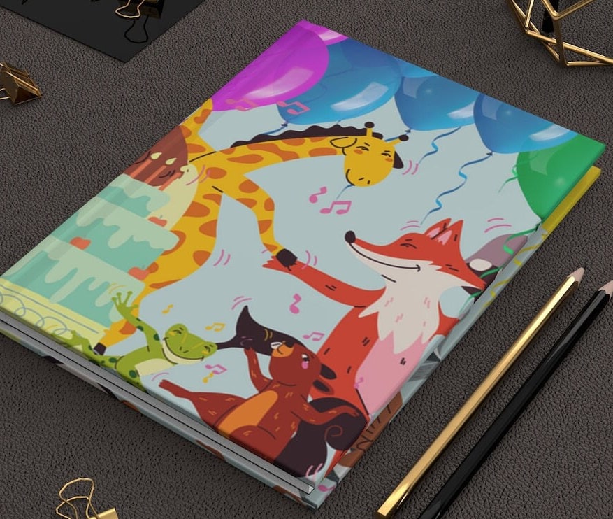 Boogie Woogie Birthday Celebration - 75 paged lined notebook/journal | Fun Animal Journal | Creative Writing Journal