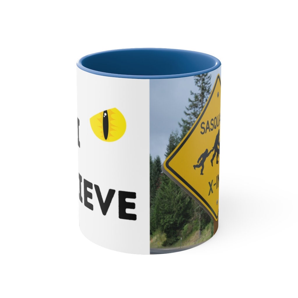 I Believe - Bigfoot/Sasquatch  -{Red/Navy/Black} Funny Coffee Mug, 11oz | Funny Gift | Funny Coffee Mug | Funny Bigfoot Mug | Father's Day