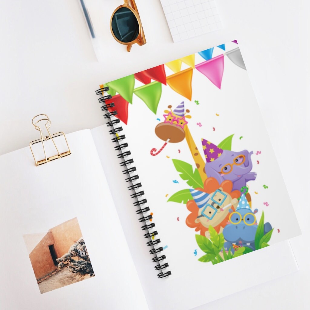 Festive Party Animal - Spiral Notebook - Ruled Line Journal - 118 pages