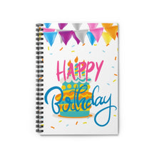 Load image into Gallery viewer, Happy Birthday Festive Spiral Notebook - Ruled Line - 118 pages
