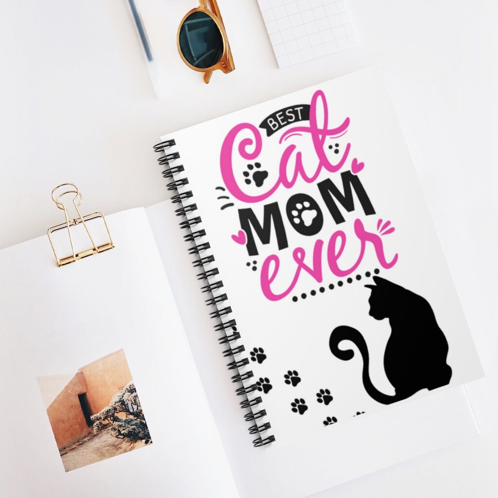 Best Cat Mom Ever Spiral Notebook - Ruled Line 118 page spiral notebook | Cute Cat Gifts | Cat Journal|Cat Lover Gift