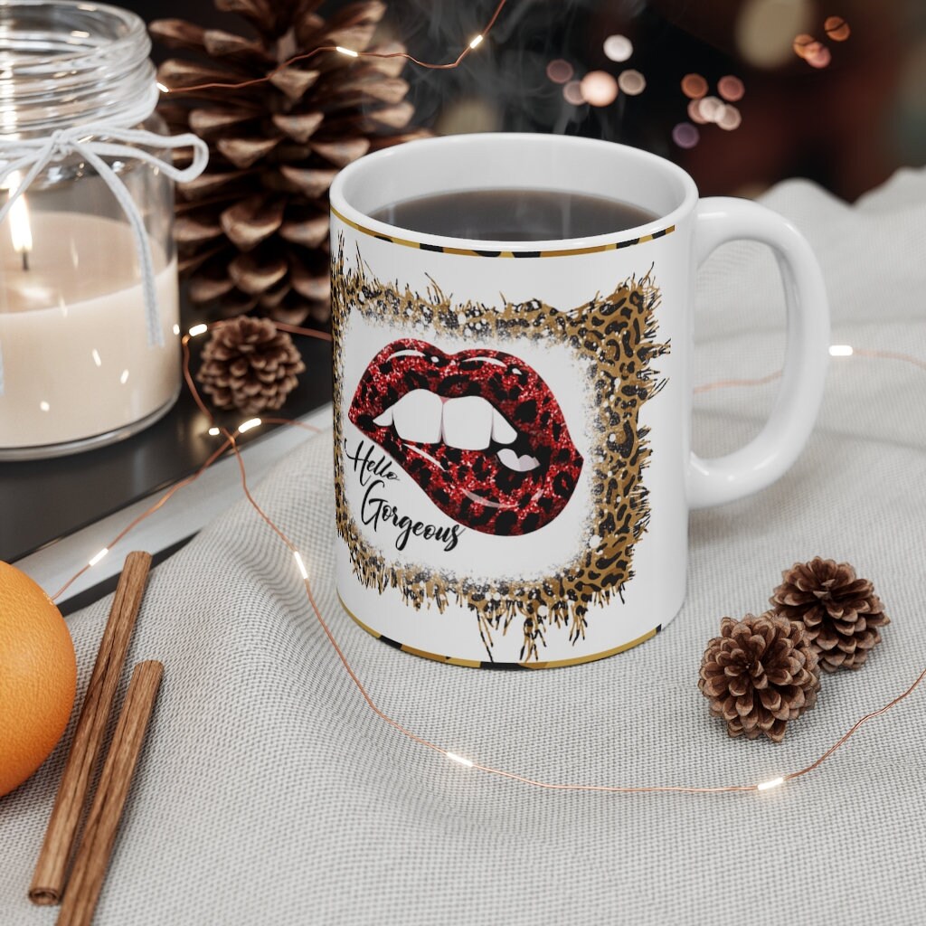 Love Vibes / Hello Gorgeous -  Ceramic Mug 11oz | Love Mug, Valentines Day Gift, Be Mine, Coffee Mug, Galentines Gift