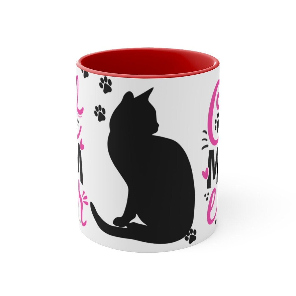 Best Cat Mom Ever {Hot Pink and Black}  Fun Coffee Mug, 11oz | Funny Gift | Funny Coffee Mug |Cat Mug | Funny Cat Mug