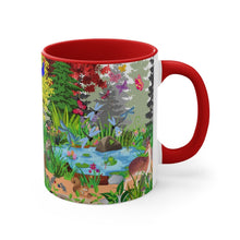 Load image into Gallery viewer, Forest Friends - Bear and Fox Coffee Mug, 11oz {Navy Blue/Red/Pink/Green}  | Forest Animals | Wildlife Coffee Mug
