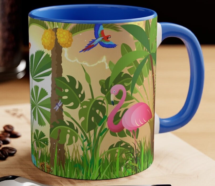 Pink  Flamingos 11oz {Navy Blue/Red/Pink/Green}  | Flamingo Coffee Mug | Wildlife Coffee Mug