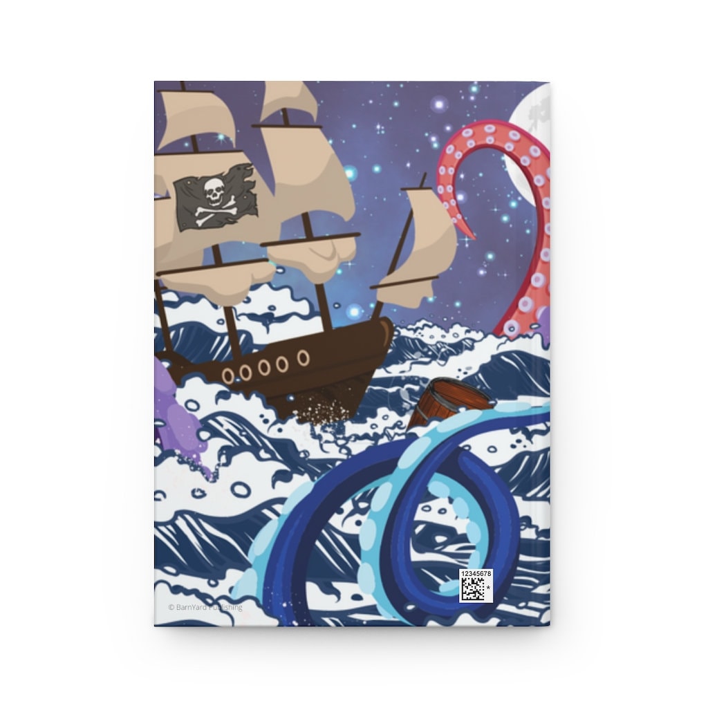Not So Jolly Roger - Sea Creature & Pirates - 150 pages (75 sheets) hard back lined notebook/journal |