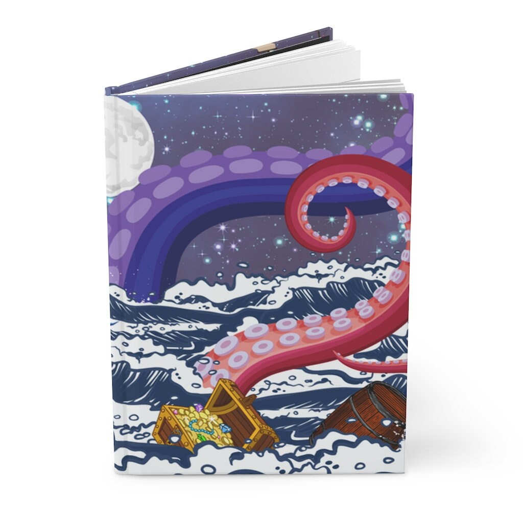 Not So Jolly Roger - Sea Creature & Pirates - 150 pages (75 sheets) hard back lined notebook/journal |