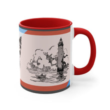 Load image into Gallery viewer, Sailing Antiquity 11oz {Navy Blue/Red}  |  Coffee Mug | Best Sea Farer Gift | Seascape
