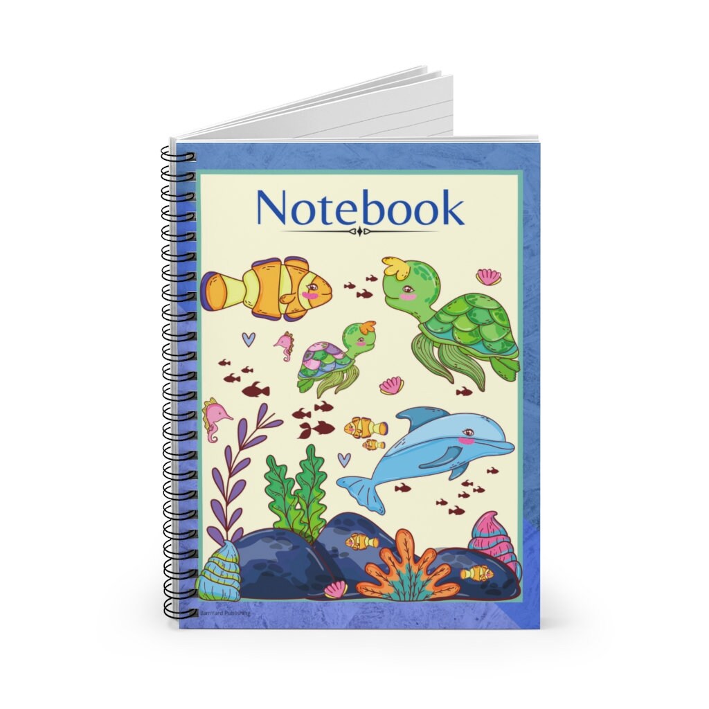 Sea Turtles and Jellyfish Lined Journal | 118 pages | Gift For Kids | Gift for Girls | Gift For Boys | Aquatium Animals