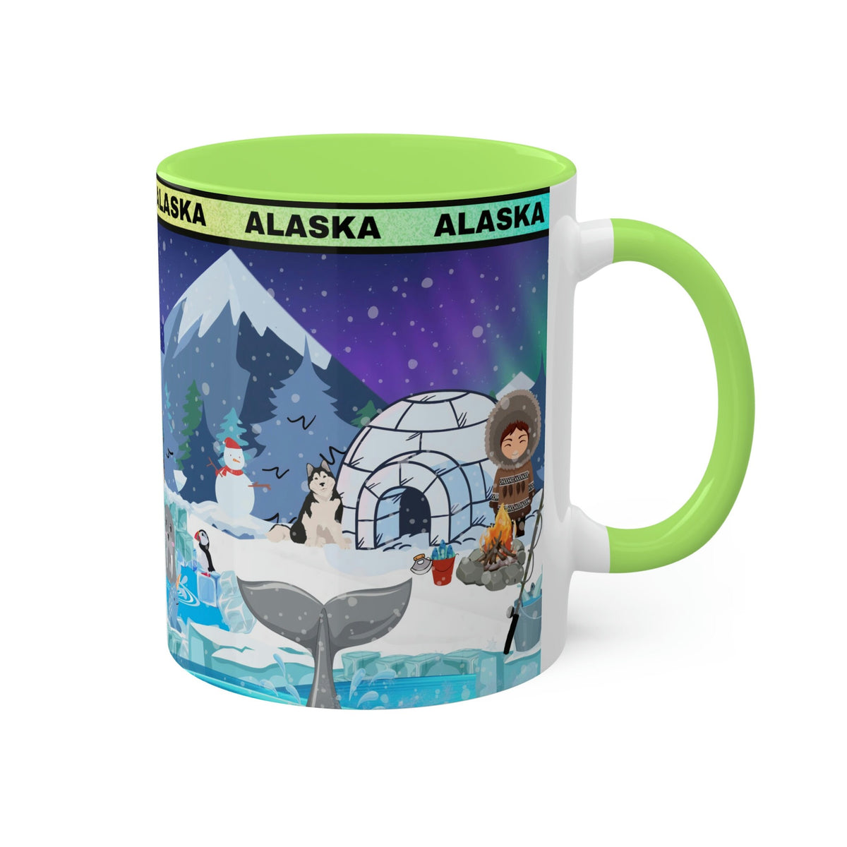 Colorful ALASKA Mug 11oz (12 interior colors available!)