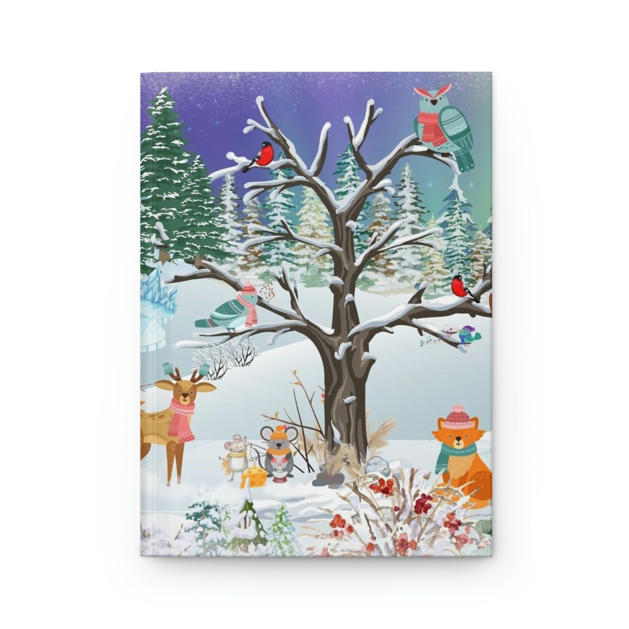 Winter Whimsy Skating Party - 150 pages (75 sheets) hard backed lined journal