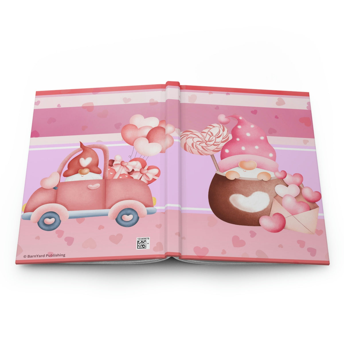 Valentine's Day Gnomes - 75 page hard backed lined journal Cute Gnomes  Valentine's Day Gnomes Valentine's Gift for Girls