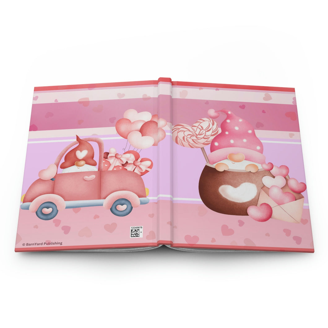 Valentine's Day Gnomes - 75 page hard backed lined journal Cute Gnomes  Valentine's Day Gnomes Valentine's Gift for Girls