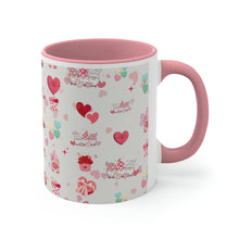 Load image into Gallery viewer, Valentines Day Gnomes and Candy , 11oz Ceramic Mug with Color interior
