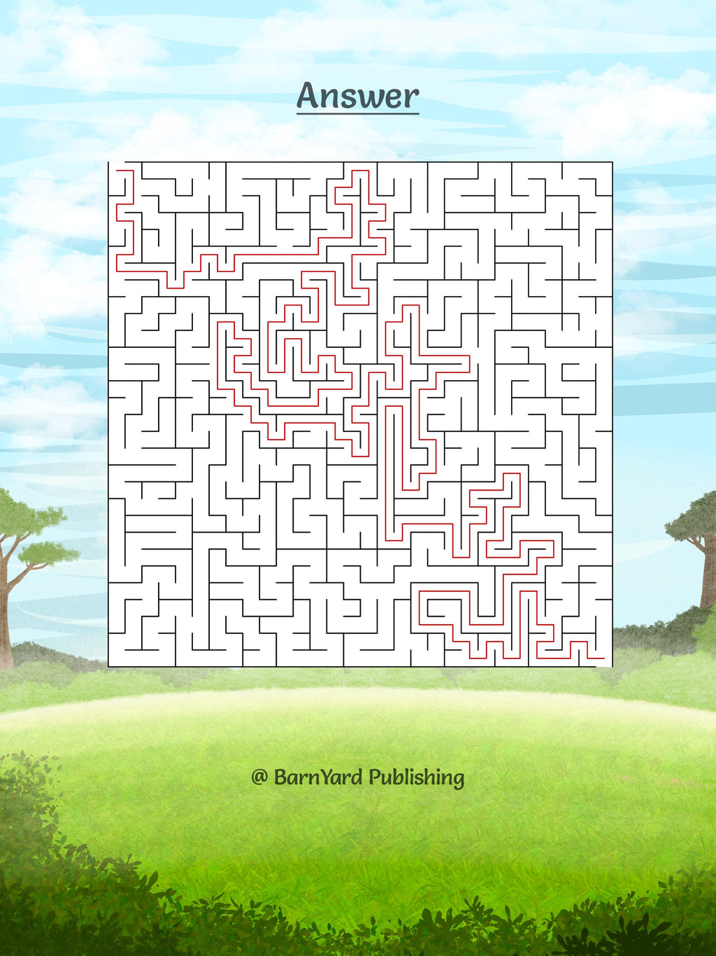 Printable Fox Maze - 1 page color maze, 1 Answer Key - 8.5" x 11" - Fun Printable Maze For Kids