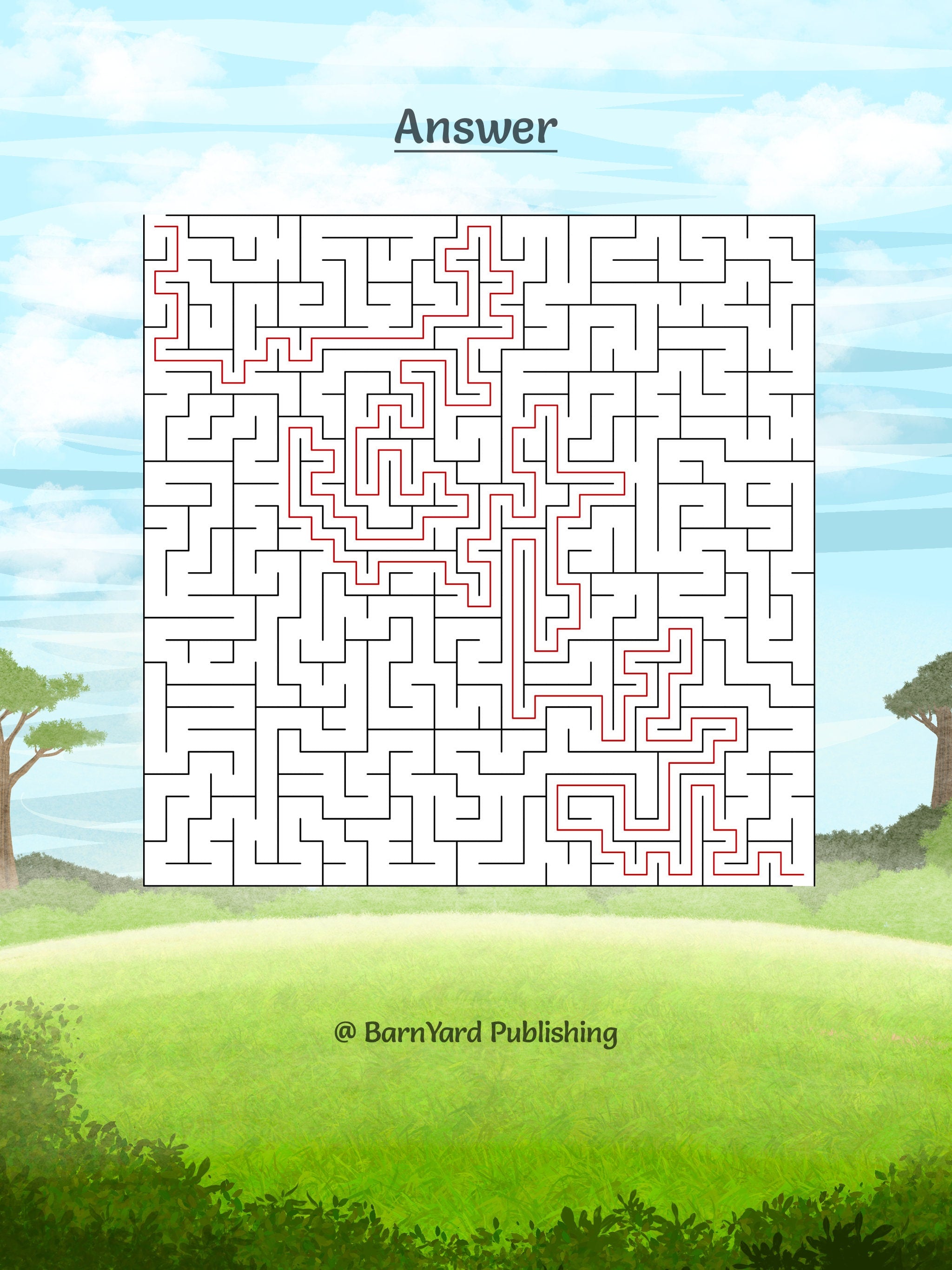 Printable Fox Maze - 1 page color maze, 1 Answer Key - 8.5" x 11" - Fun Printable Maze For Kids