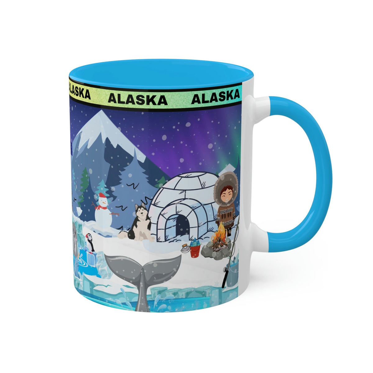 Colorful ALASKA Mug 11oz (12 interior colors available!)