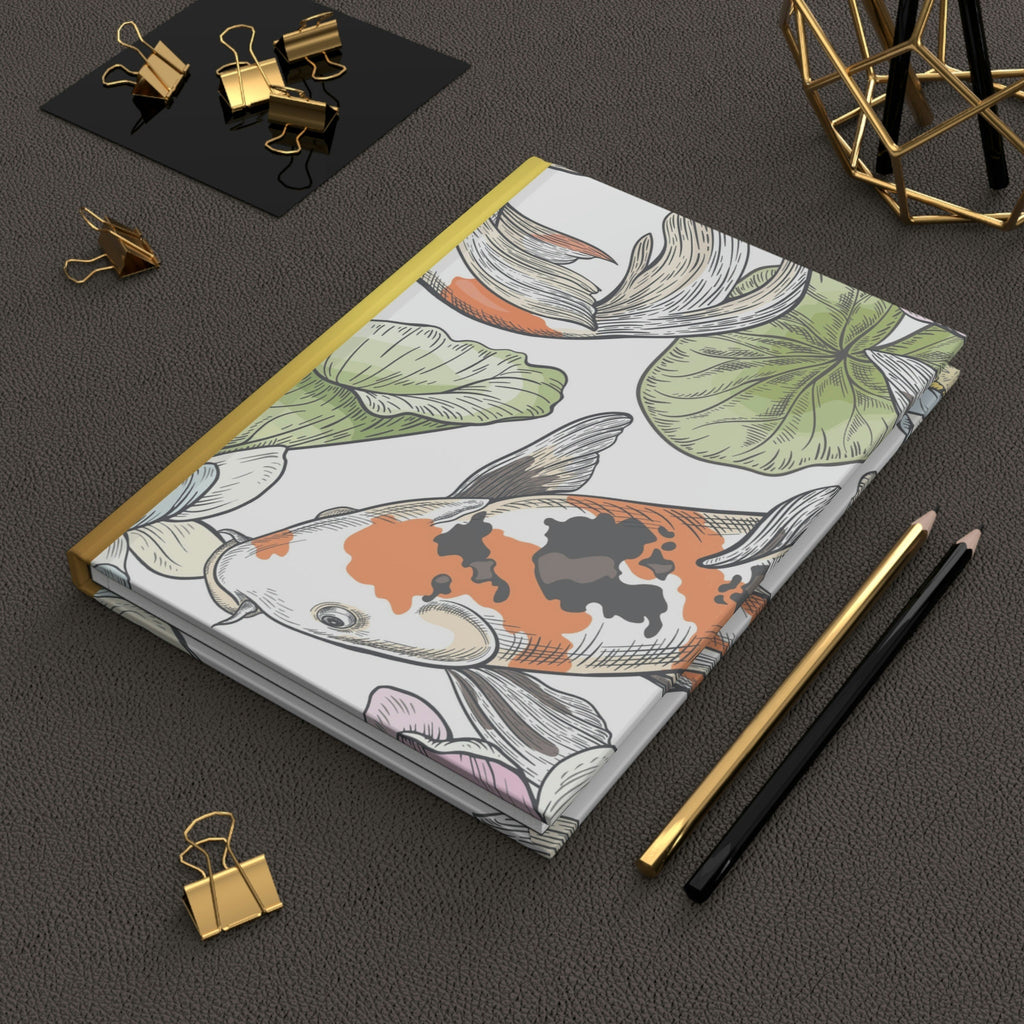 Koi Fish Japanese Inspired Journal - 150 page (75 sheets) Line Hardback Journal