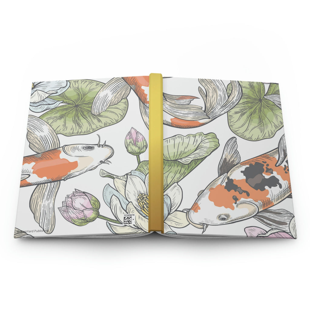 Koi Fish Japanese Inspired Journal - 150 page (75 sheets) Line Hardback Journal