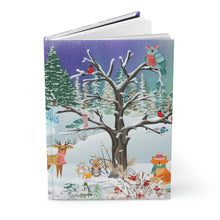 Load image into Gallery viewer, Winter Whimsy Skating Party - 150 pages (75 sheets) hard backed lined journal
