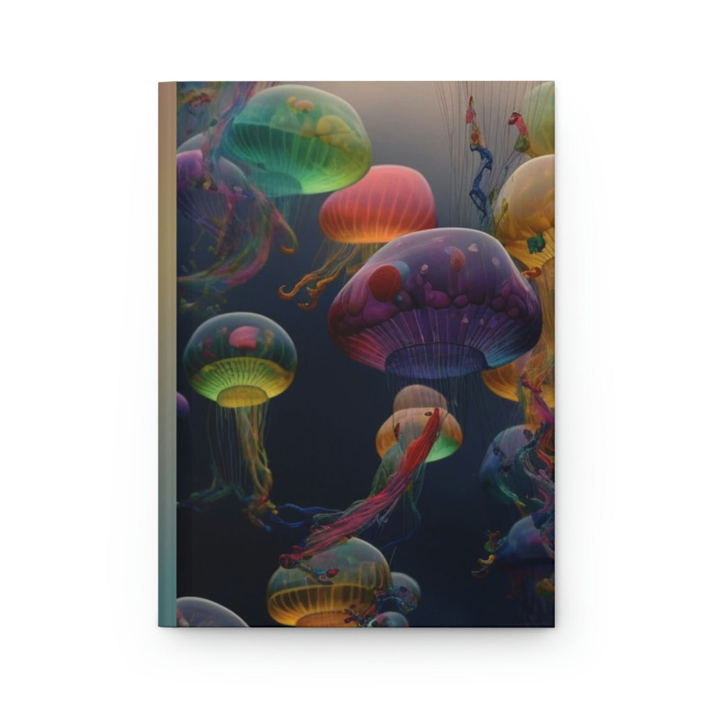 Rainbow Jellyfish , - 150 page (75 sheets) Line Hardback Journal