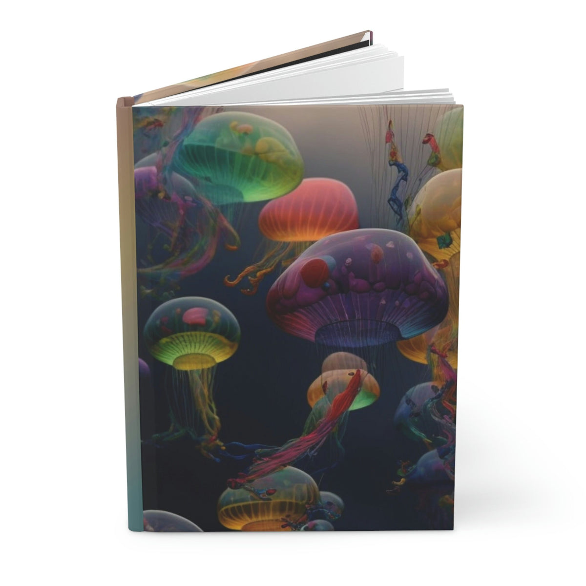 Rainbow Jellyfish , - 150 page (75 sheets) Line Hardback Journal