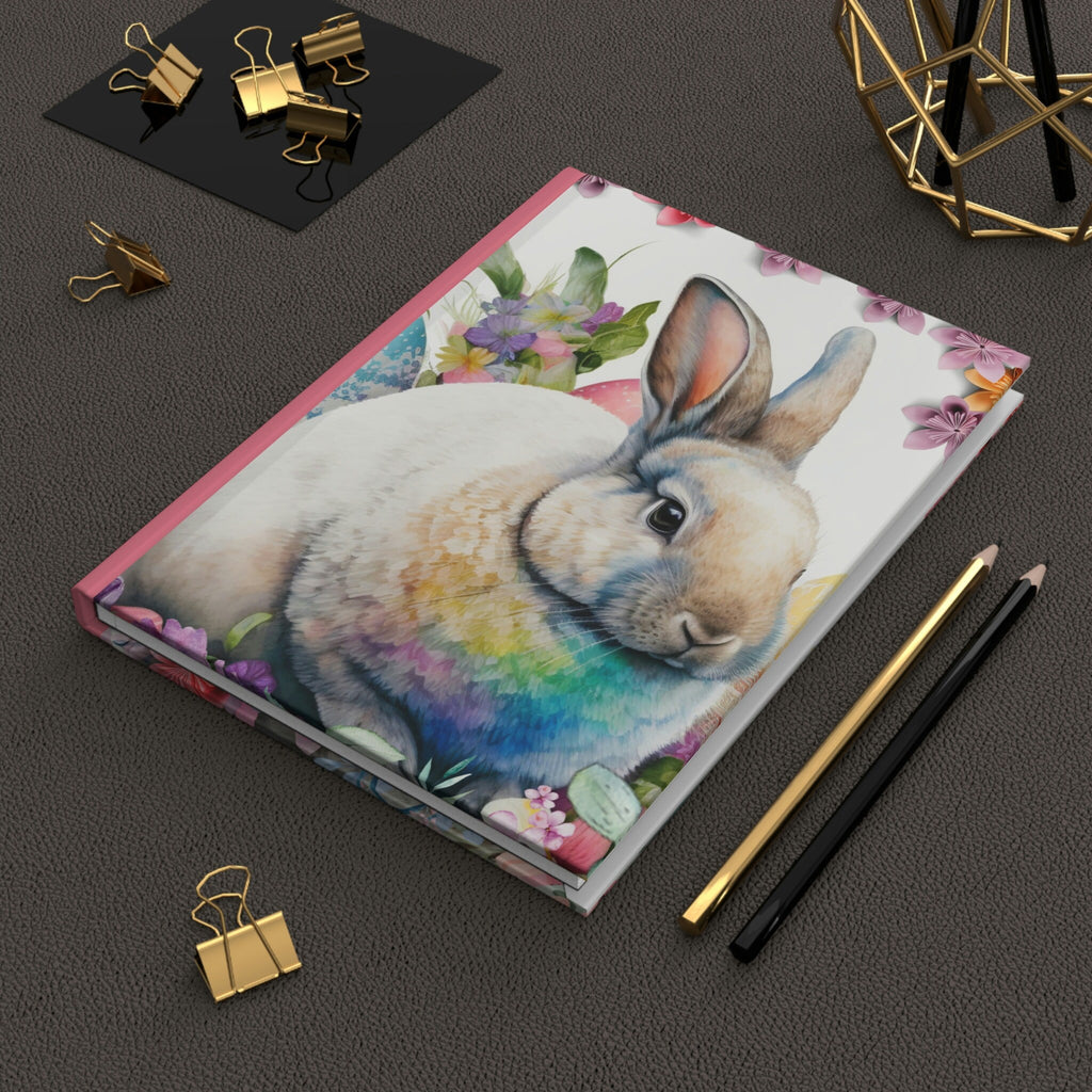 Fancy Easter Rabbits - 150 page (75 sheets) Line Hardback Journal