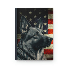Load image into Gallery viewer, Grey German Shepherd - 150 page (75 sheets) Lined Hardback Journal | Patriotic German Shepherd | Grey German Shepherd
