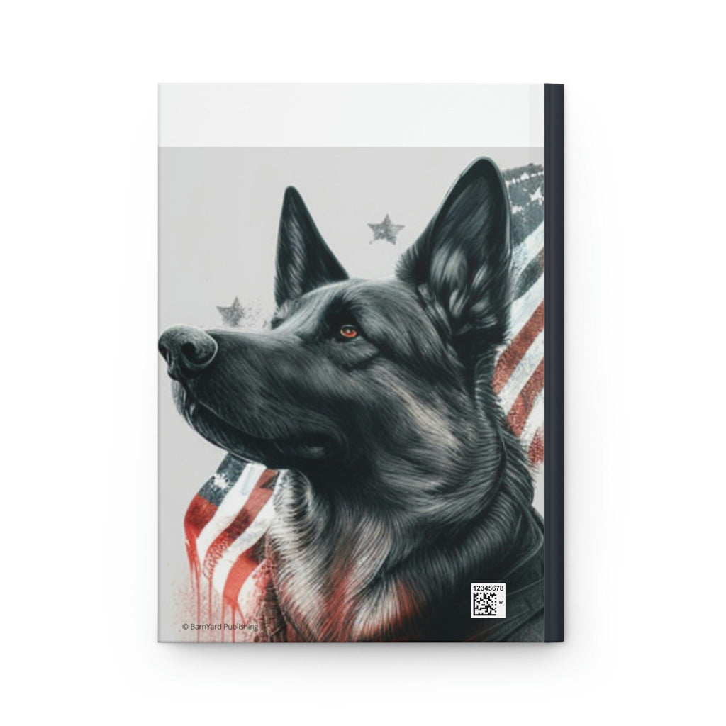 Grey German Shepherd - 150 page (75 sheets) Lined Hardback Journal | Patriotic German Shepherd | Grey German Shepherd
