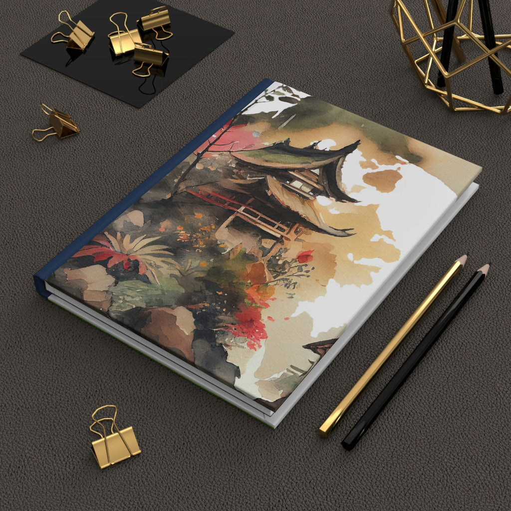 Japanese Watercolor Journal  - 150 page (75 sheets) Lined Hardback Journal | Japanese Painting | Japanese Nature