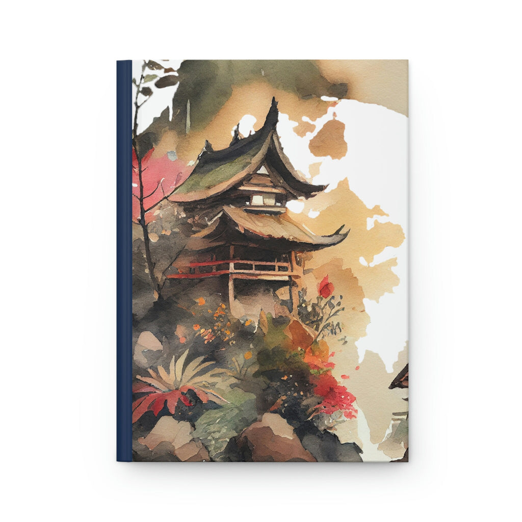 Japanese Watercolor Journal  - 150 page (75 sheets) Lined Hardback Journal | Japanese Painting | Japanese Nature