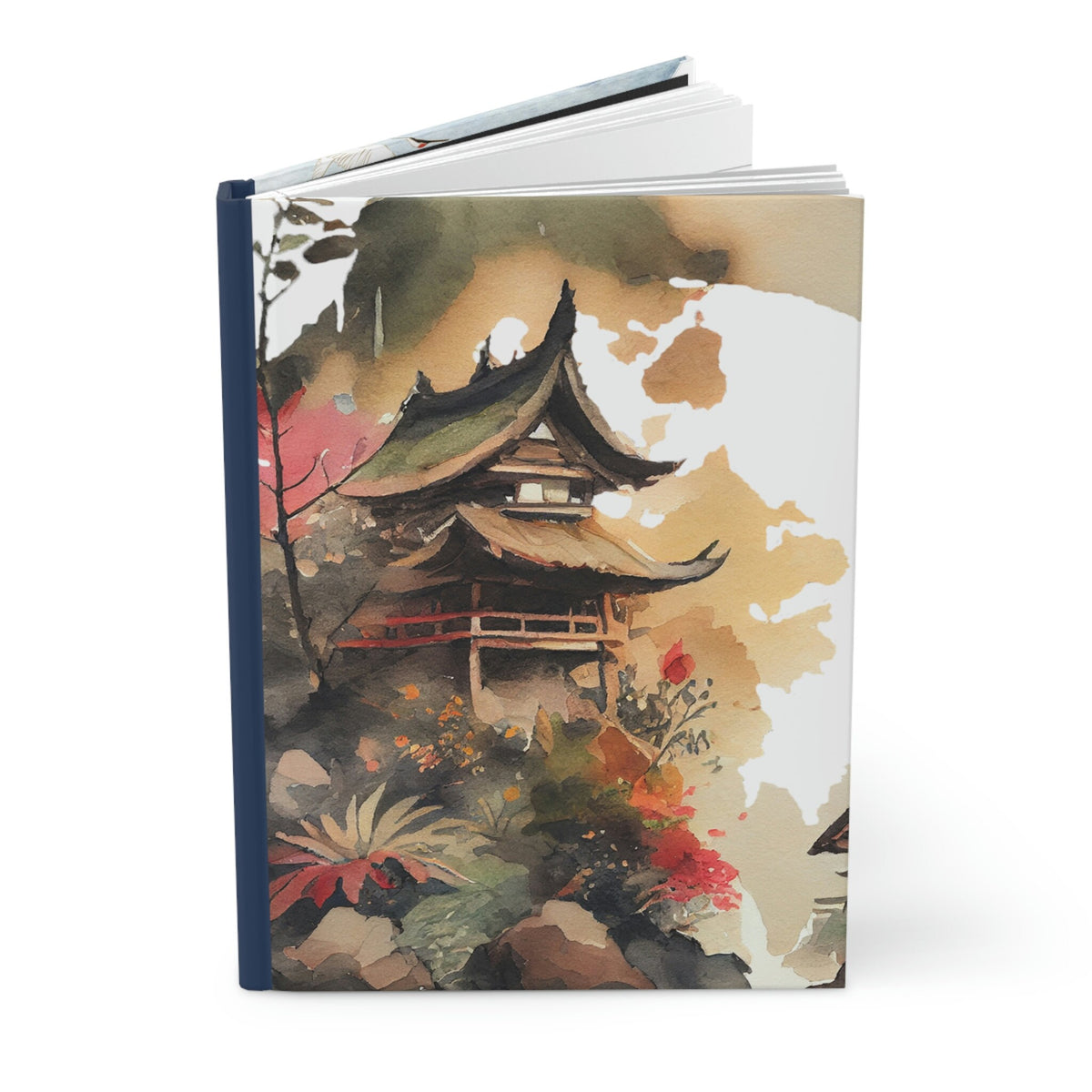 Japanese Watercolor Journal  - 150 page (75 sheets) Lined Hardback Journal | Japanese Painting | Japanese Nature