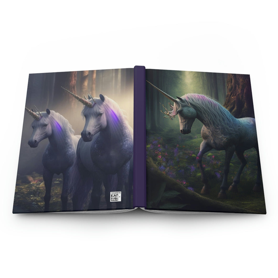 Enchanted Unicorn, - 150 page (75 sheets) Line Hardback Journal