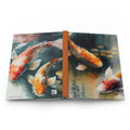 Koi Fish Pond, - 150 page (75 sheets) Line Hardback Journal
