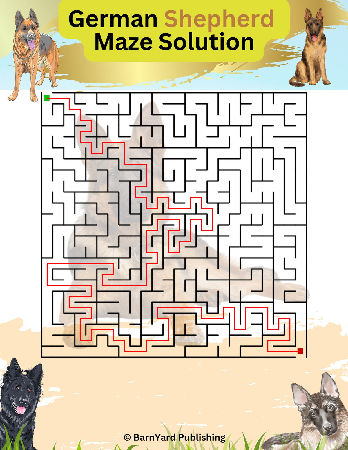1 Printable German Shepherd Themed Printable Puzzle  Digital Activity for Kids Teachers and Adults 1 Puzzle and 1 Answer