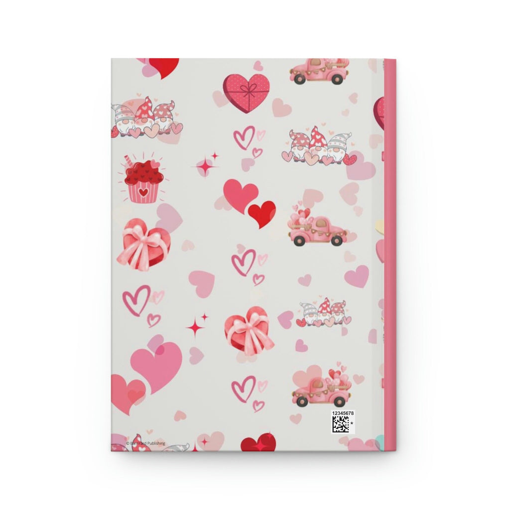 Valentine's Day Gnome Journal - 150 page (75 sheets) Line Hardback Journal