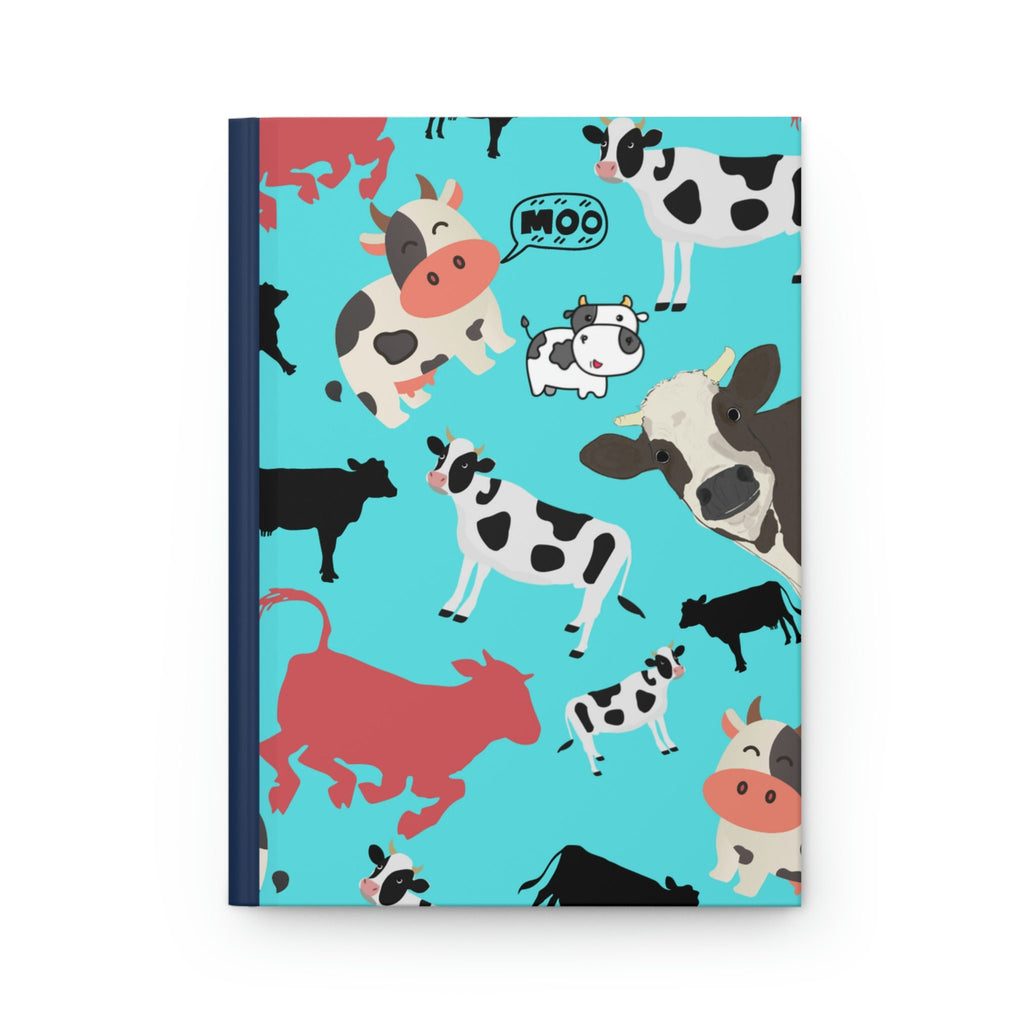 Fun Cow Journal  - 150 page (75 sheets) Lined Hardback Journal | Cow Lover Gift