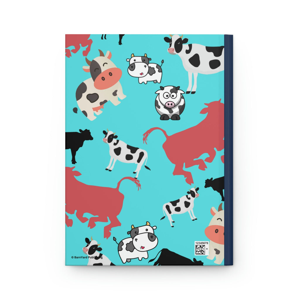 Fun Cow Journal  - 150 page (75 sheets) Lined Hardback Journal | Cow Lover Gift